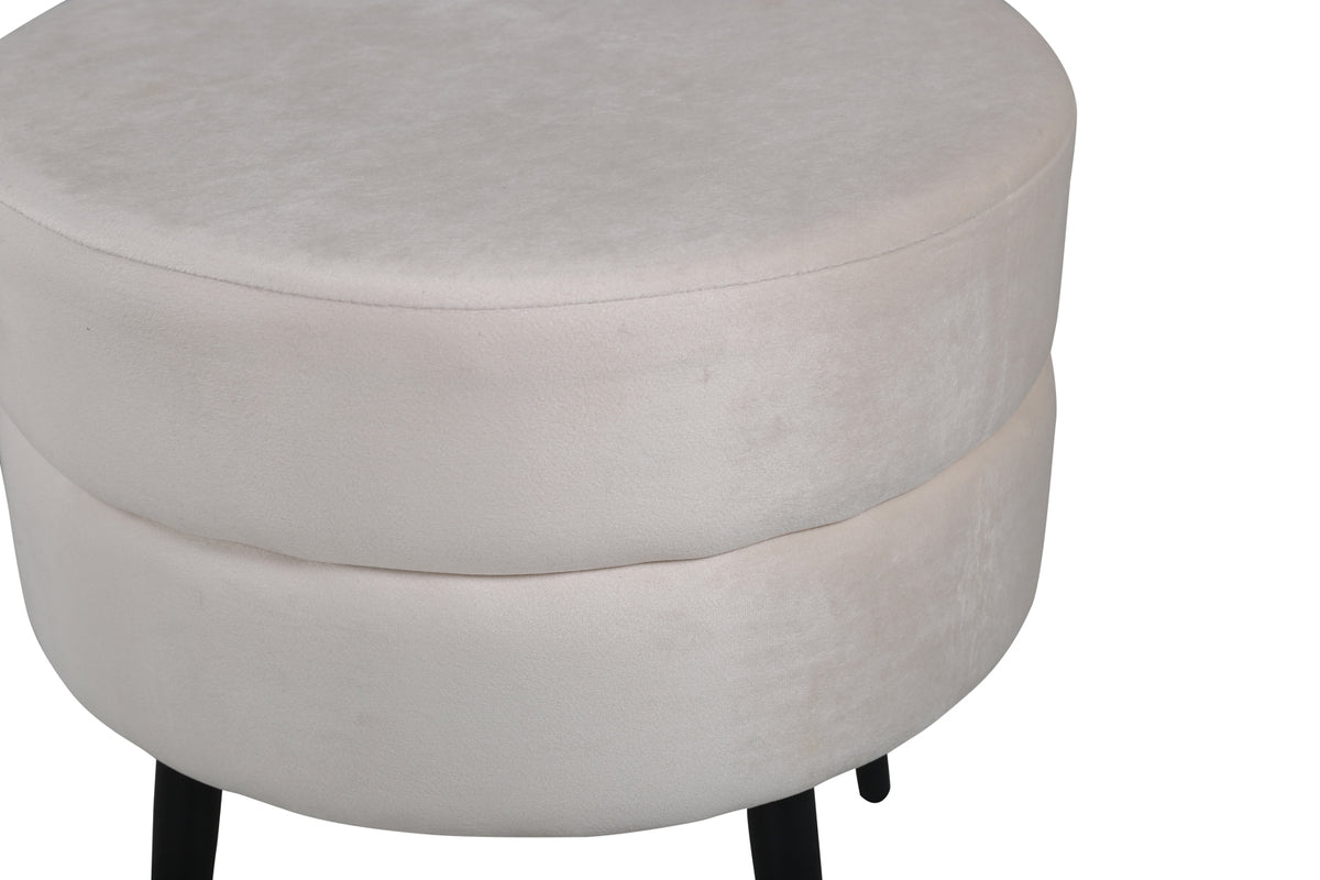 Pot puff/fotpall, ljusbeige