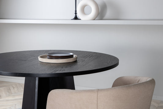 Bootcut matbord ⌀110, svart