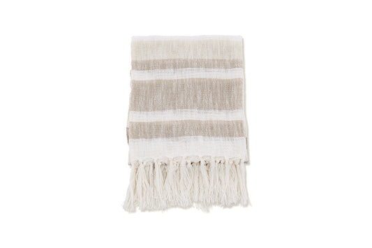 Sandy pläd 170 x 130 cm, beige/vit