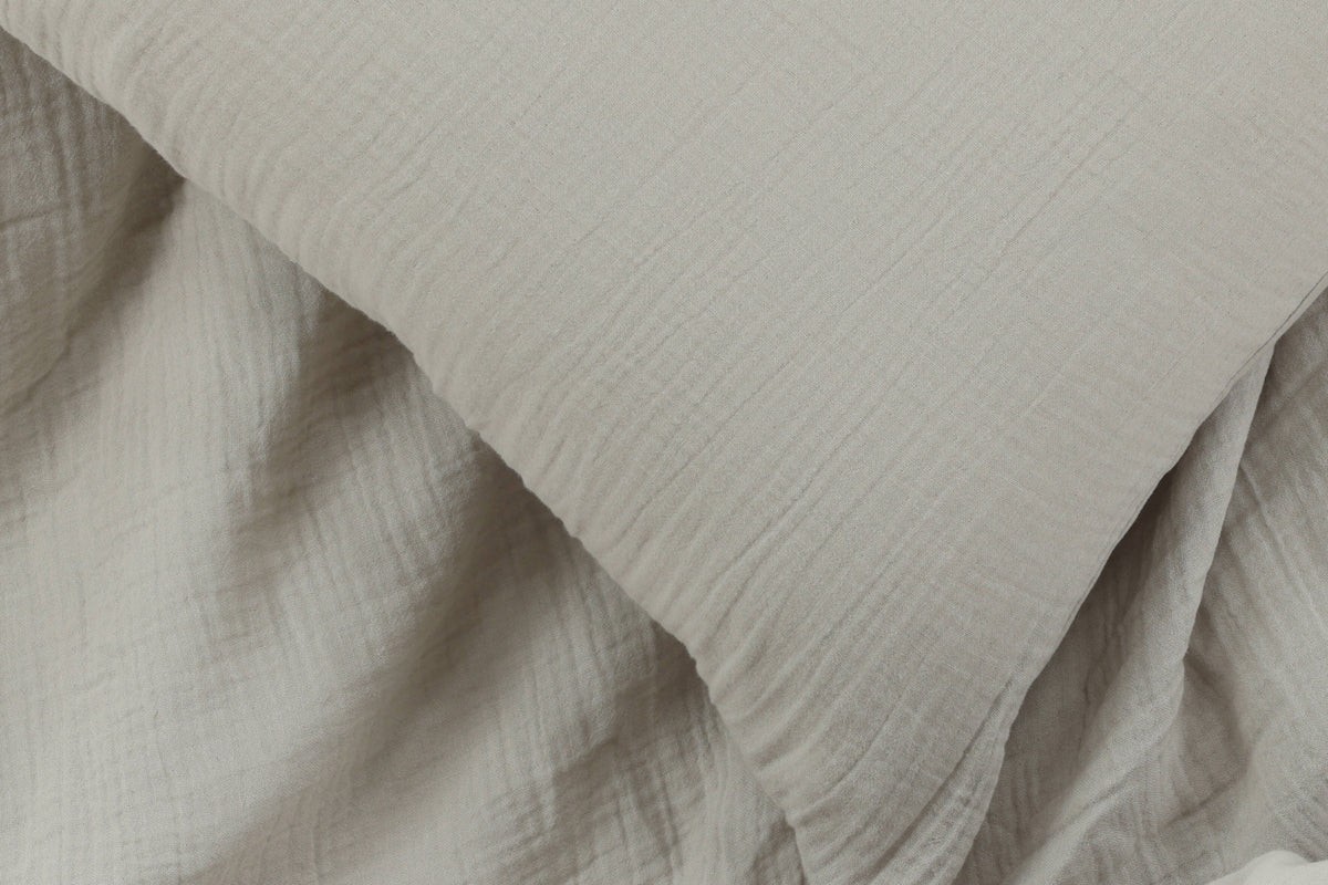 Mila ljusgrå påslakanset till enkelsäng