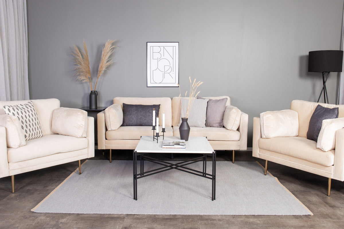 Boom fåtölj, ljusbeige/träben