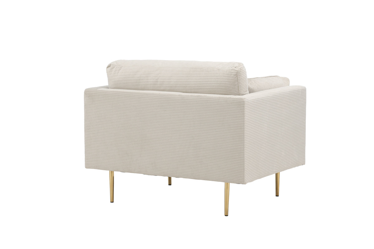 Boom fåtölj, ljusbeige manchester/metallben