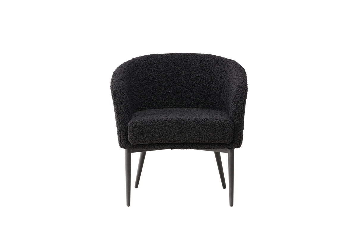 Fluffy fåtölj, svart teddytyg