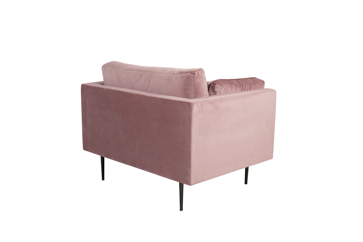 Boom fåtölj, rosa/svarta ben