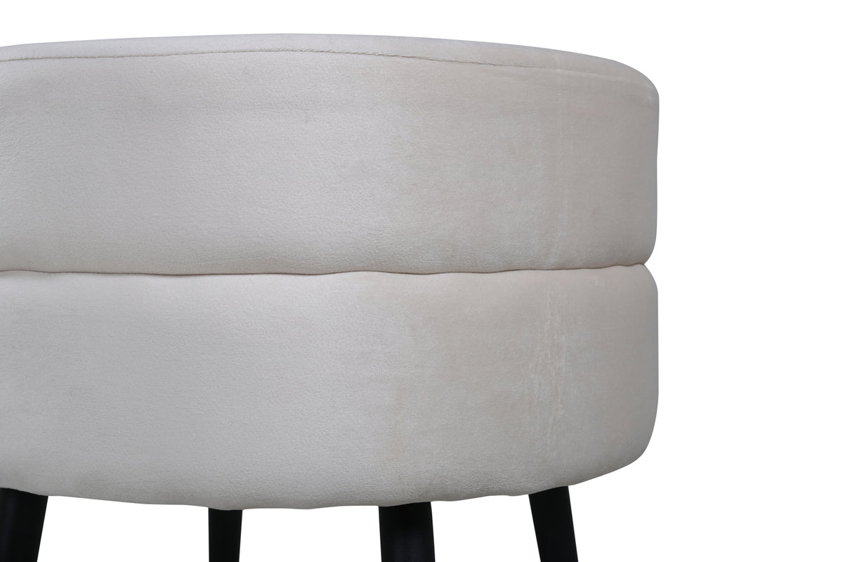 Pot puff/fotpall, ljusbeige