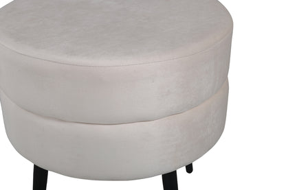 Pot puff/fotpall, ljusbeige