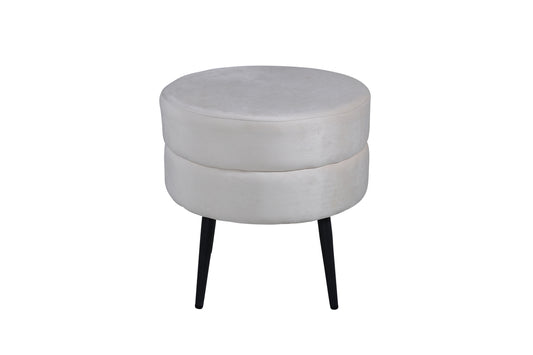 Pot puff/fotpall, ljusbeige