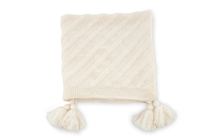 Katlyn pläd med tofsar 170 x 130 cm, off-white