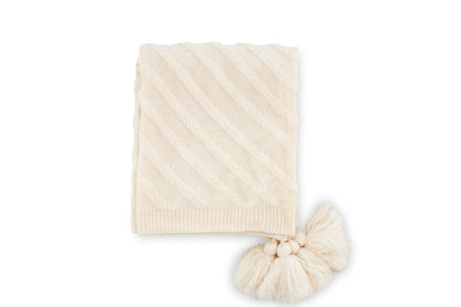 Katlyn pläd med tofsar 170 x 130 cm, off-white