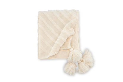 Katlyn pläd med tofsar 170 x 130 cm, off-white