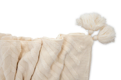 Katlyn pläd med tofsar 170 x 130 cm, off-white