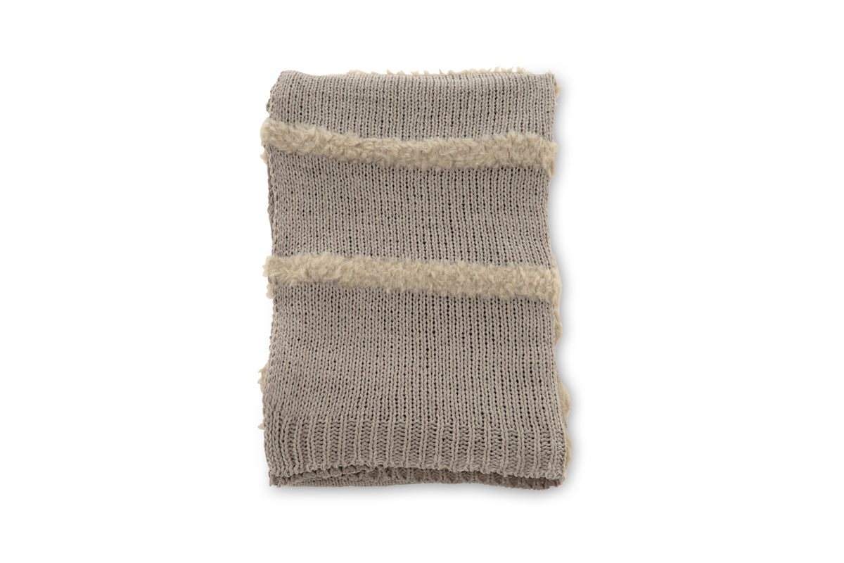 Katleen pläd 170 x 130 cm, ljusgrå fuskpäls