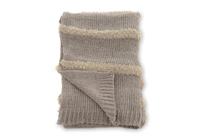 Katleen pläd 170 x 130 cm, ljusgrå fuskpäls