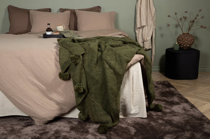 Anny pläd 170 x 130 cm, mossgrön