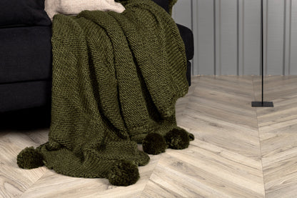 Anny pläd 170 x 130 cm, mossgrön