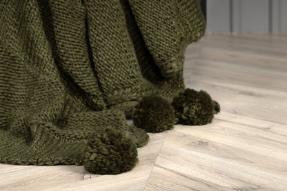 Anny pläd 170 x 130 cm, mossgrön