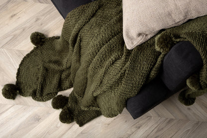 Anny pläd 170 x 130 cm, mossgrön