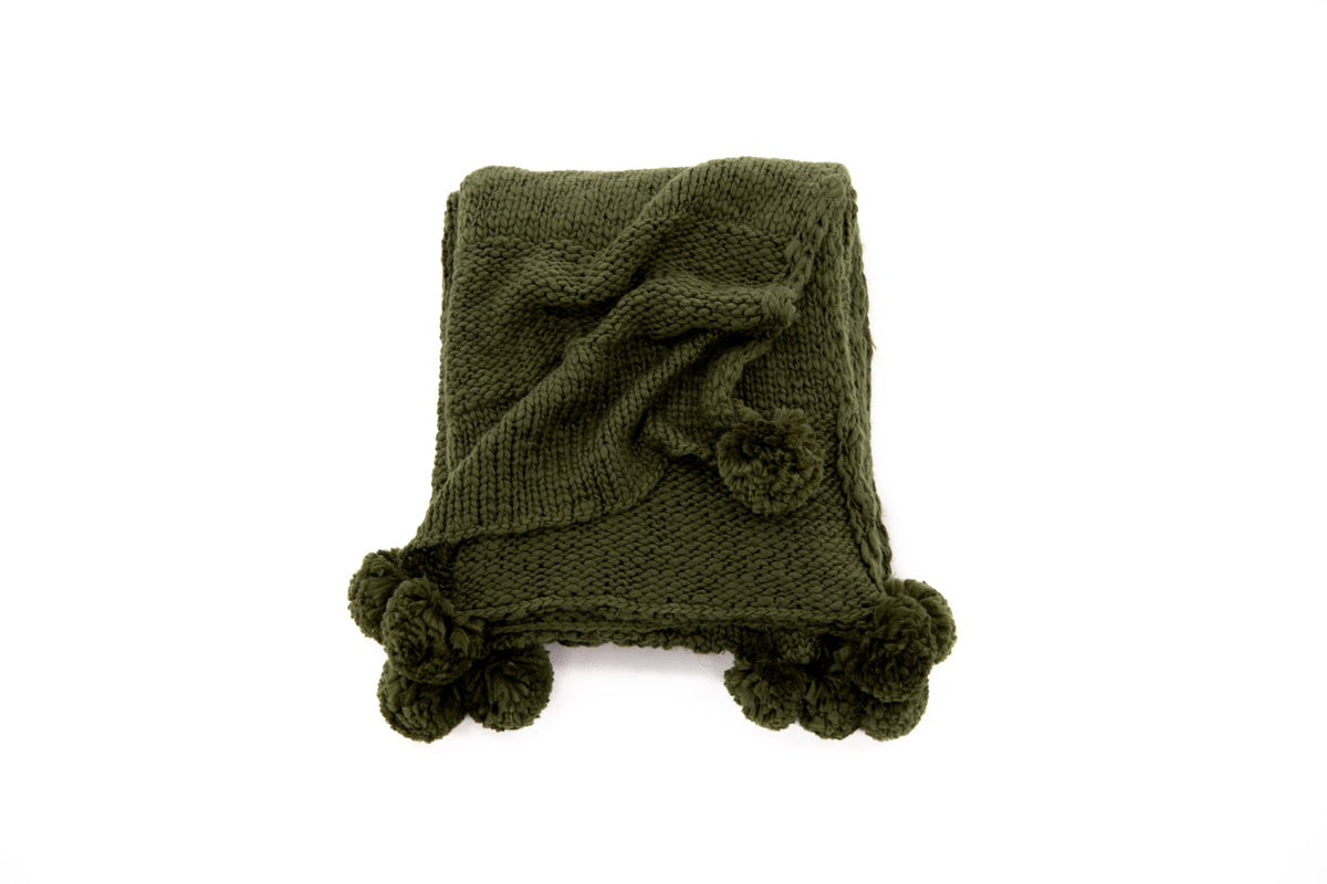 Anny pläd 170 x 130 cm, mossgrön