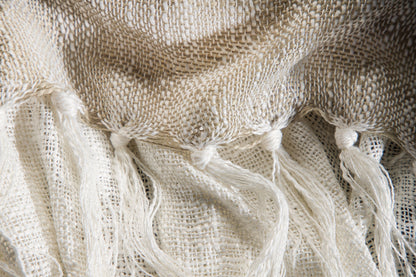 Sandy pläd 170 x 130 cm, beige/vit