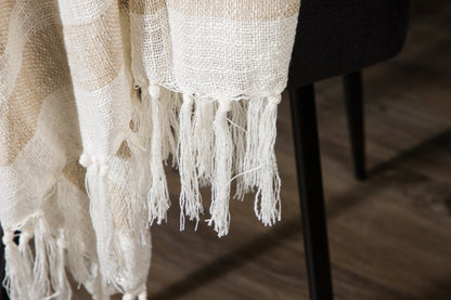 Sandy pläd 170 x 130 cm, beige/vit