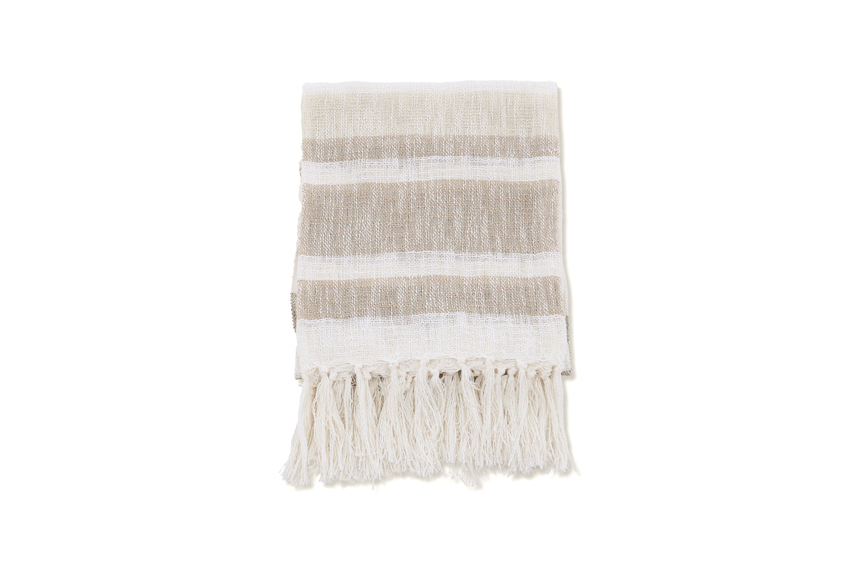 Sandy pläd 170 x 130 cm, beige/vit