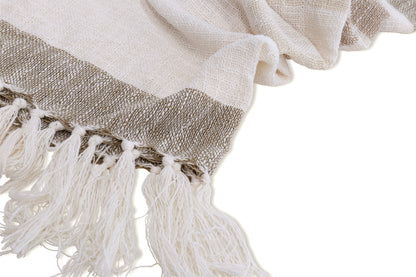 Sandy pläd 170 x 130 cm, beige/vit