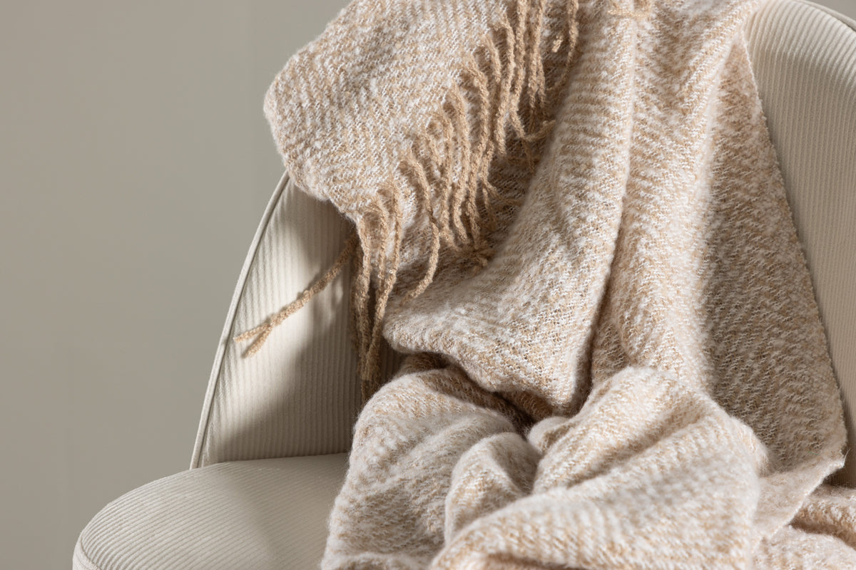 Toby pläd 170 x 130 cm, beige