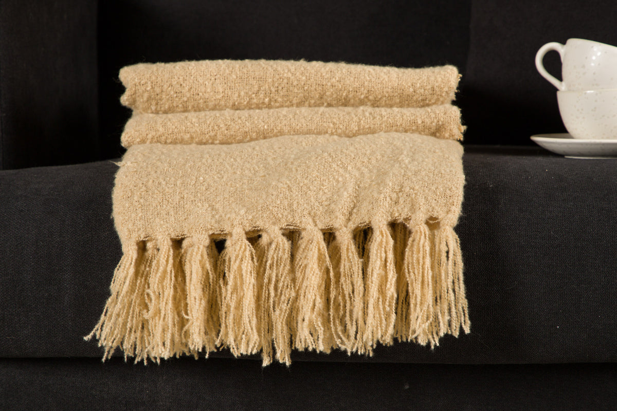 Stanly pläd 170 x 130 cm, sand