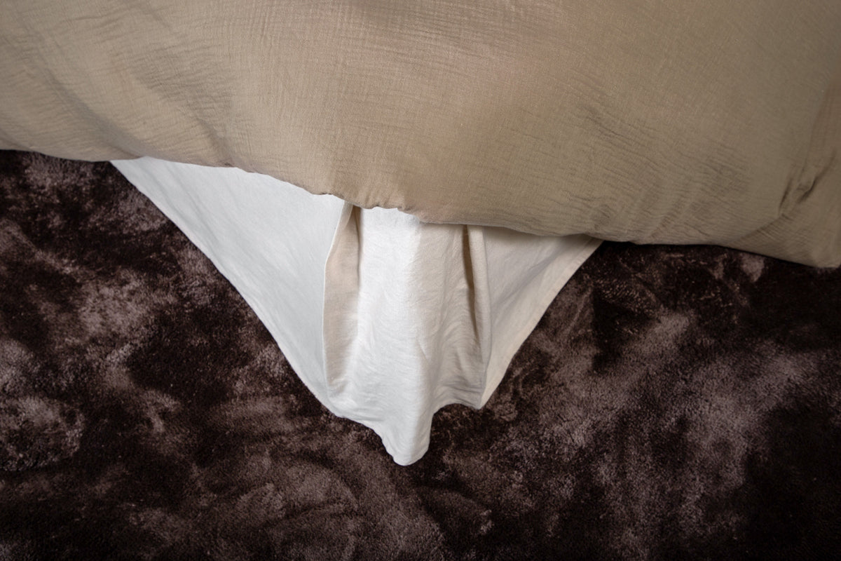 Mila brunt påslakanset till dubbelsäng