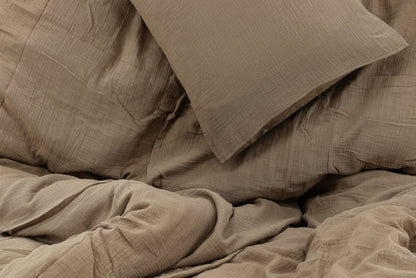 Mila brunt påslakanset till dubbelsäng