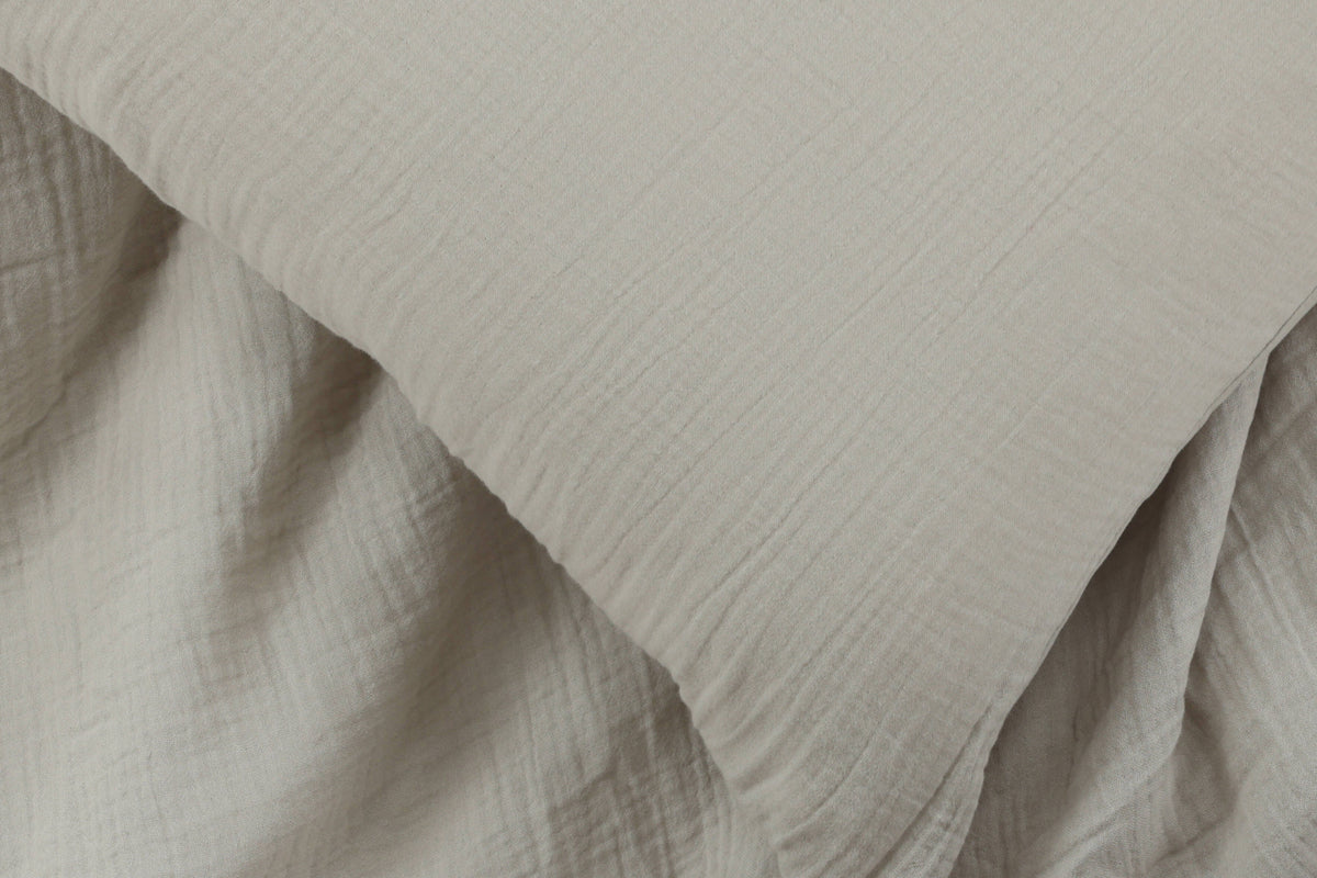 Mila ljusgrått påslakanset till dubbelsäng
