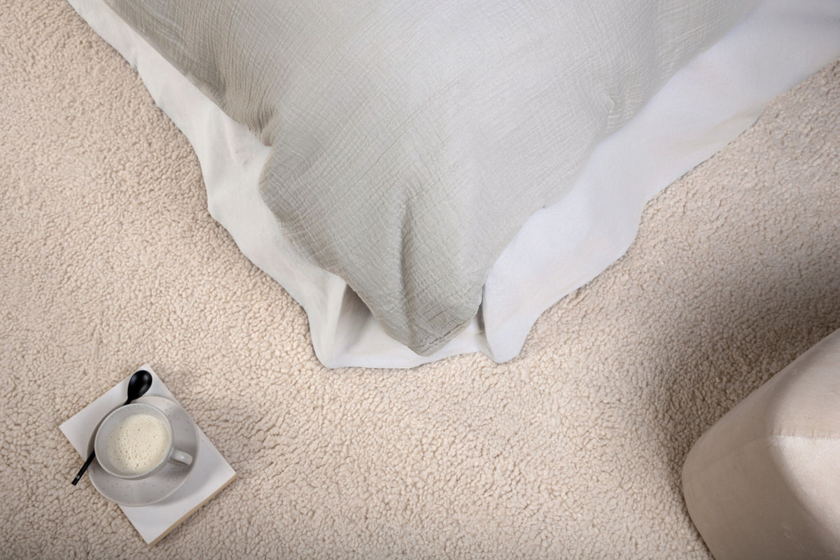 Mila ljusgrått påslakanset till dubbelsäng