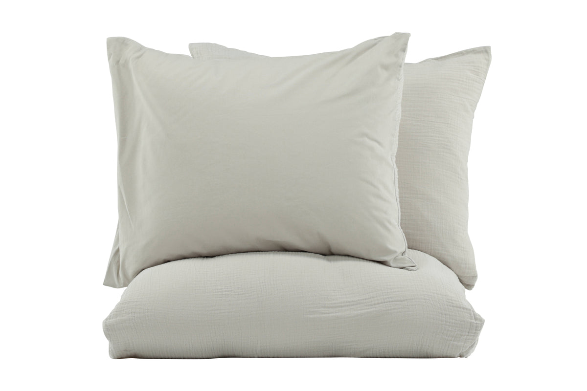 Mila ljusgrått påslakanset till dubbelsäng