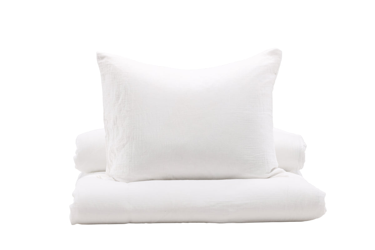 Mila vitt påslakanset till enkelsäng, bomullsväv