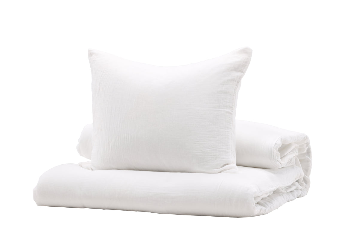 Mila vitt påslakanset till enkelsäng, bomullsväv