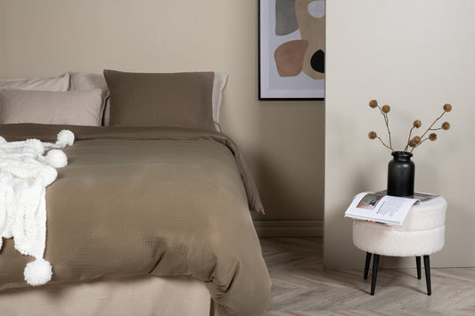 Mila brunt påslakanset till enkelsäng