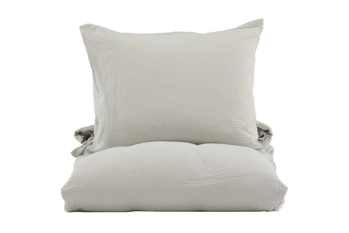 Mila ljusgrå påslakanset till enkelsäng