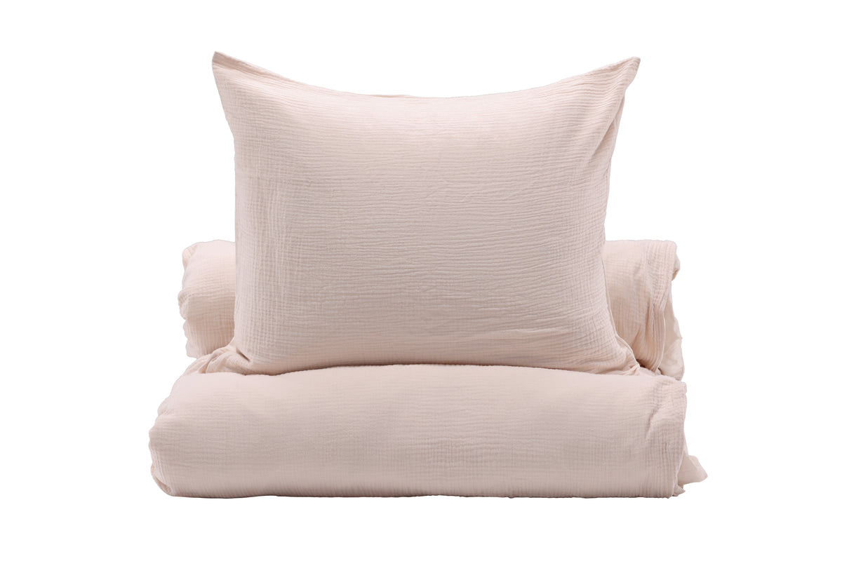 Mila ljusrosa påslakanset till enkelsäng, bomullsväv