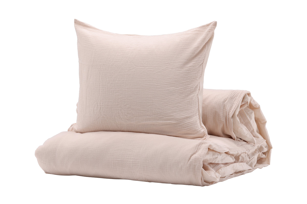 Mila ljusrosa påslakanset till enkelsäng, bomullsväv