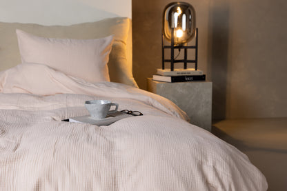 Mila ljusrosa påslakanset till enkelsäng, bomullsväv