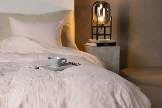 Mila ljusrosa påslakanset till enkelsäng, bomullsväv