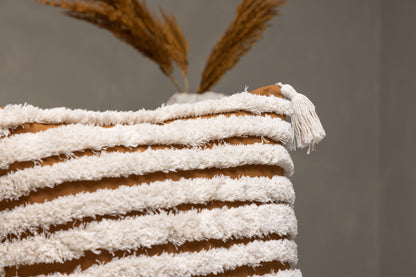 Elina kuddfodral 45 x 45 cm, brun/vit