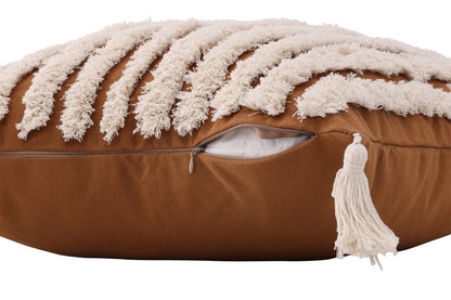 Elina kuddfodral 45 x 45 cm, brun/vit