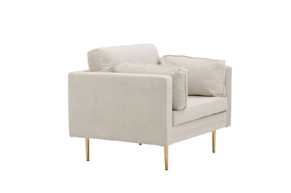 Boom fåtölj, ljusbeige manchester/metallben
