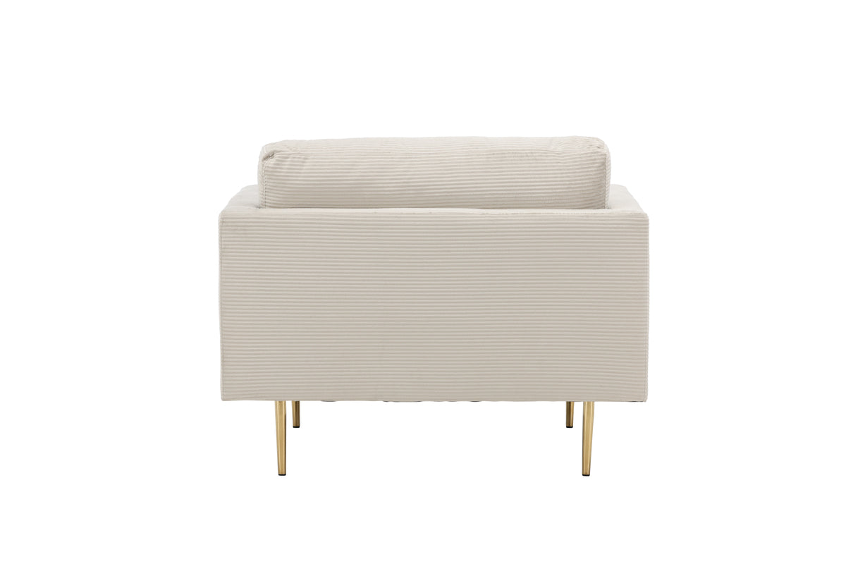 Boom fåtölj, ljusbeige manchester/metallben