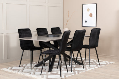 Windu matstol x2, svart