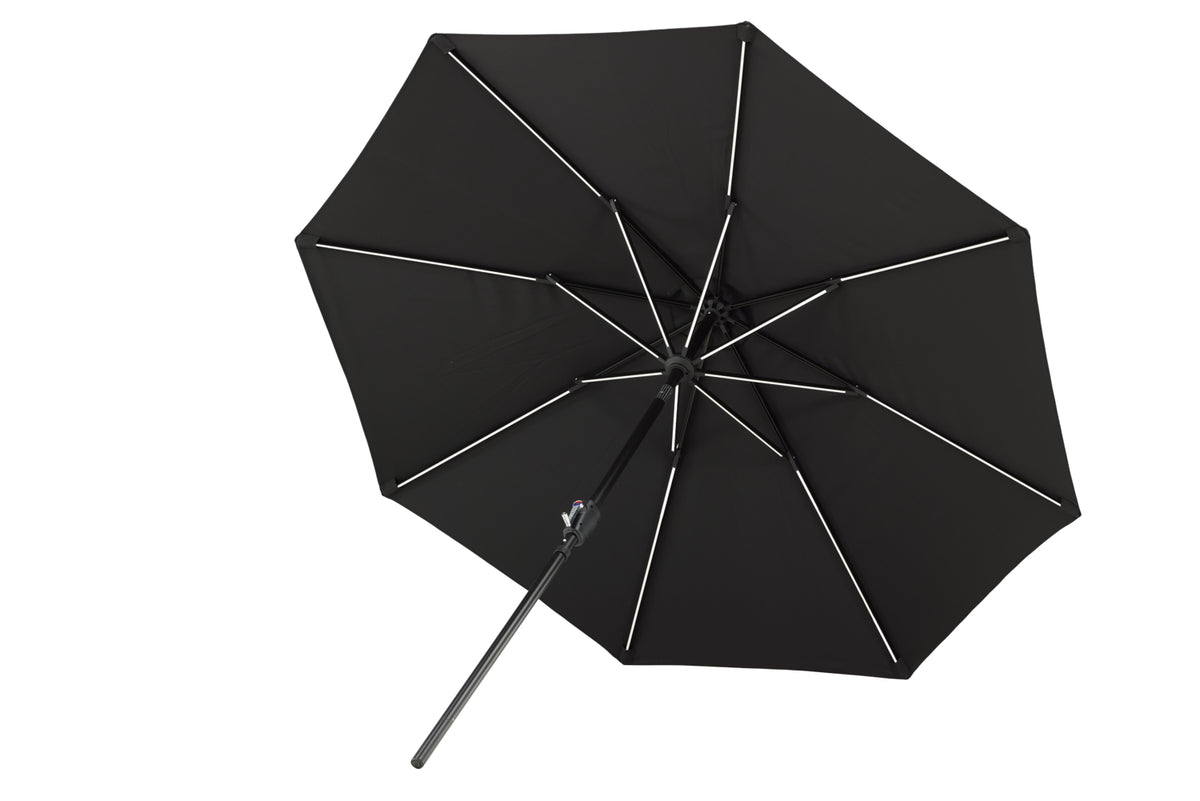 Sabal parasoll med led-belysning, 2,7 m