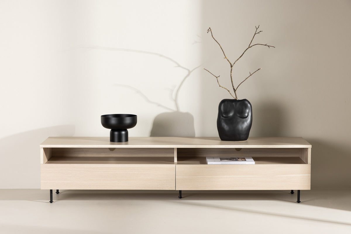 Navarra tv-bänk, vitputsad