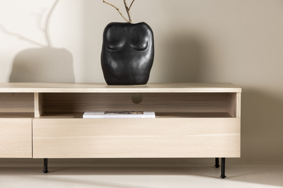 Navarra tv-bänk, vitputsad