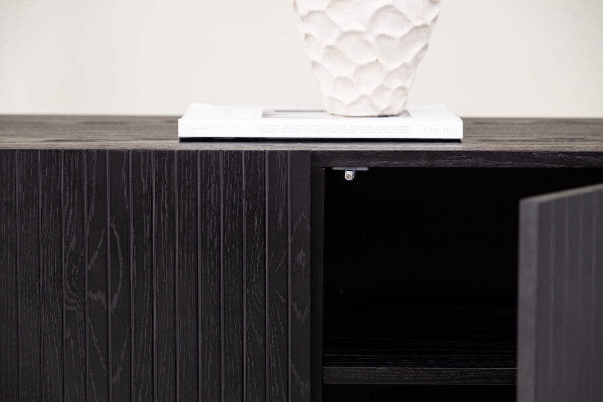 Björkön skåp, svart 75x150x42